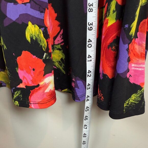 Perception Midi Floral Dress Women 10 Black Red Rose Sleeveless Beaded Bloomcore - Picture 9 of 9